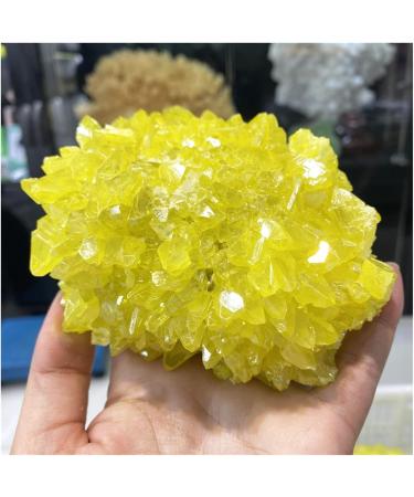 Crystal Hole Crystals 1pc Natural Rough Stone Crystal Cluster Raw Rough Yellow Bulk Native Sulfur Solid Rock Sulfur for Home Decoration 10-12CM Crystal Hole - Buy Online on GoSupps.com