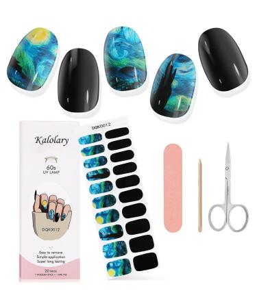 Kalolary Gel Nail Polish Strips Nail Gel Art Sticker Waterproof Full Nail Wraps Decal Sets with Scissors Nail File and Stick for Women Girls Nail Art Decor (UV/LED Lamp Required)-12