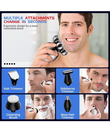5-in-1 Electric Bald Head Shaver for Men - Waterproof Grooming Kit with Nose Hair Trimmer, LED Display, Cordless Rechargeable Design - Buy Online on GoSupps.com