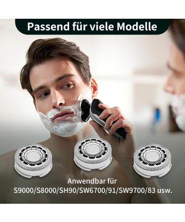 SH90/72 Replacement Heads for Philips Series 9000 & 8000 Razors - 3 Pack with Cleaning Brush | Wet/Dry Razor Accessories - Buy Online on GoSupps.com