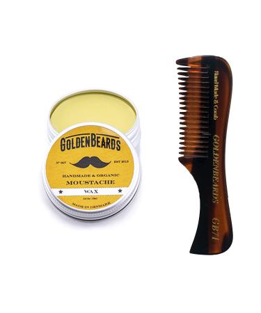 Moustache Wax & Small Comb Get the BEST Moustache Wax KIT with a 2.8 inch Comb at BEST Price! Get this combo ordering these two products! - Buy Online on GoSupps.com
