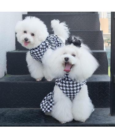 Cutebone Houndstooth Dog Dress with Turtleneck | Puppy Skirt Costume & Pet Outfit | Ideal Birthday Gift - Buy Online on GoSupps.com