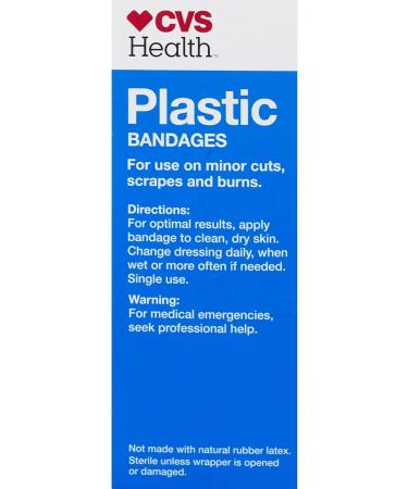 Buy CVS Health Plastic Bandages 3/4x3 in. - 60CT | Durable Flexible & Ideal for All Skin Types - Fast International Shipping - Buy Online on GoSupps.com