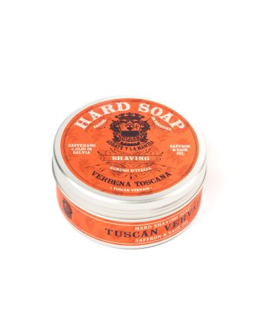ABBATE Y LA MANTIA Tuscan Verbena Shaving Soap - Astringent and Purifying - With Officinal Sage Oil and Saffron - 150g - Made in Italy