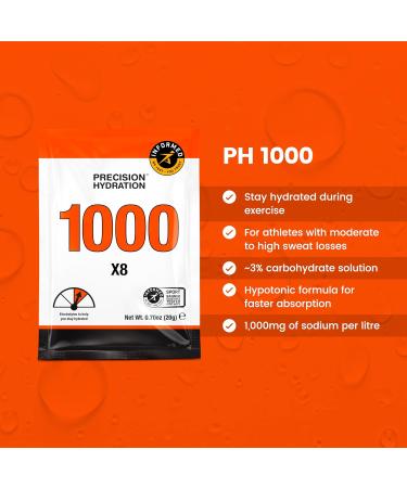 Precision Hydration Electrolyte Drink Mix | All Natural Multi Strength Powders | Individual Waterproof Servings | Gluten & Dairy Free | Orange Packet Pack of 8 - Buy Online on GoSupps.com