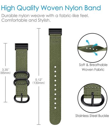 Fintie Band Compatible with Fitbit Charge 2  Soft Woven Nylon Sport Replacement Strap Wrist Bands Compatible with Fitbit Charge 2 HR Smart Fitness Tracker Olive - Buy Online on GoSupps.com
