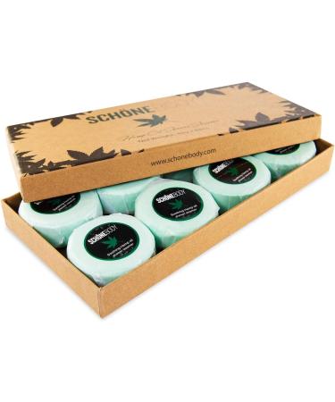 Hemp Shower Steamer Bombs Set of 8 - 50g Large Shower Bombs for Relaxation with Mint and Lavender Essential Oils - Vegan Friendly by Schone Body - Buy Online on GoSupps.com