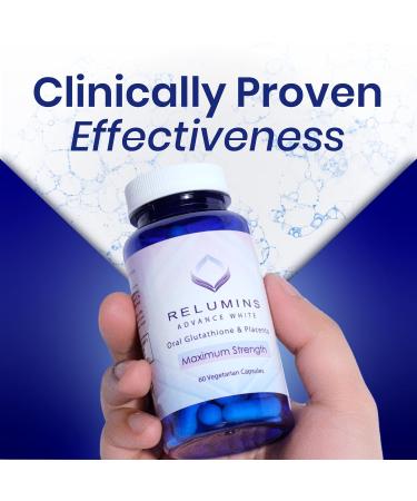 Relumins Advanced White Glutathione Capsules - Max Strength Supplement with ALA Placenta Rose HIPS & Vitamin C - Supports Collagen & Youthful Skin Made in USA - 60 Caps 60 Capsules x 1 Bottle - Buy Online on GoSupps.com
