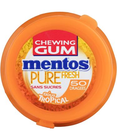 Mentos - Chewing Gum Mentos Pure Fresh Tropical - Sugar-free Chewing Gum - Ultra Gourmet Tropical Mango Orange Pineapple Fragrance - Lasts Long Time - 8 Boxes of 50 Dragees - Buy Online on GoSupps.com
