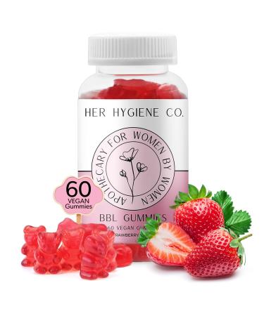 Her Hygiene Co. Big Booty Enhancer Gummies for Women Glute Boost Multivitamin for Bigger Firmer Curves & Workout Support Butt Enhancing Gummy Strawberry-Flavored Vegan 60 Gummies