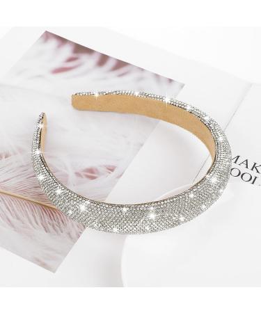 Sibba Rhinestone Headband - Sparkly Crystal Bling Hair Band for Women and Girls (Silver) - Buy Online on GoSupps.com
