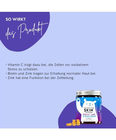 Buy Sugar-Free Hyaluron Gummy Bears - 100mg Hyaluronic Acid for Bright Skin | Vitamin C Zinc & Biotin - 60 Pieces - Buy Online on GoSupps.com