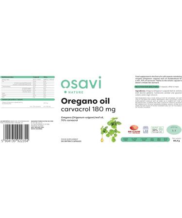 Osavi Oregano Oil Carvacrol 180mg - 120 Enteric Capsules | Pure and Potent Formula - Buy Online on GoSupps.com