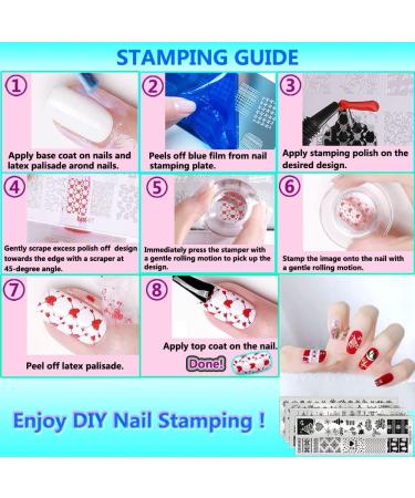 14-Piece Beauty Nail Stamp Starter Kit - Easy Manicure Art Tools for Parties & Festivals | Perfect Gift for Women Girls & Friends - Buy Online on GoSupps.com