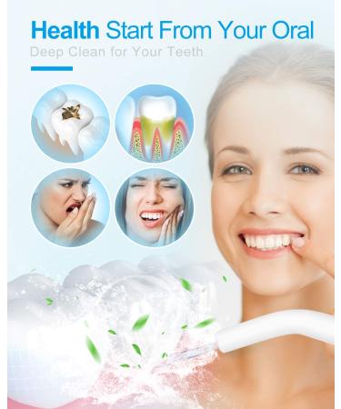 Nicefeel Cordless Water Flosser Teeth Cleaner - Portable & Rechargeable Oral Irrigator for Travel - IPX7 Waterproof with 4 Jet Tips - 3 Modes, 300ML Capacity - White - Buy Online on GoSupps.com