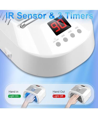 Professional UV LED Nail Lamp 72W - Cordless Gel Nail Dryer with Fan | IMENE Rechargeable Nail Light for Home & Salon Art (White - Buy Online on GoSupps.com