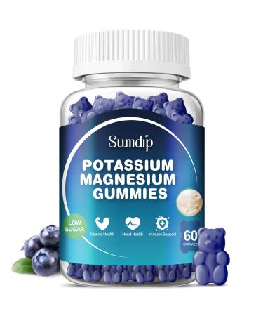 Potassium Magnesium Supplement Gummies High Absorption Potassium Citrate Magnesium Citrate Support Leg Cramps Muscle Relaxation for Men and Women 60 Gummies 60 Count (Pack of 1)