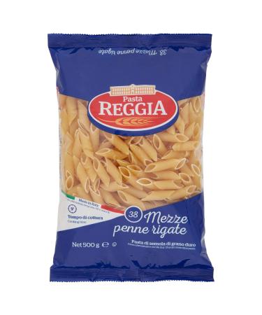 Reggia Pasta Reggia Mezze Penne Ziti Rigate No. 38 Pasta Durable Wheat Pasta 100% Italianische Pasta Packung mit 500g