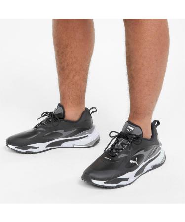 PUMA Unisex GS-Fast Golf Shoe 42.5 EU - Black & Quiet Shade | International Shipping Available - Buy Online on GoSupps.com