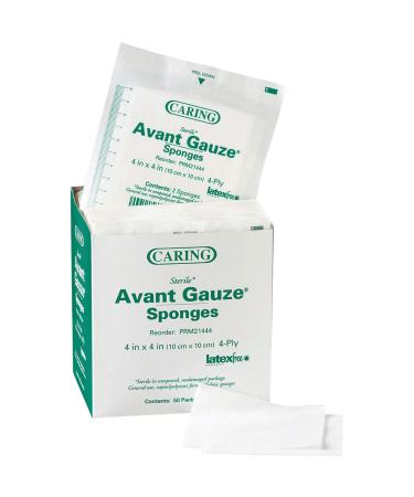Gauze Sponges Sterile 4"x4" 4 Ply 50/BX White