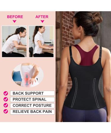 Bingrong Women's Sauna Vest - Neoprene Slimming Corset for Belly Shaping & Fitness - Thermo Hot Body Shaper | XXL Black - Buy Online on GoSupps.com