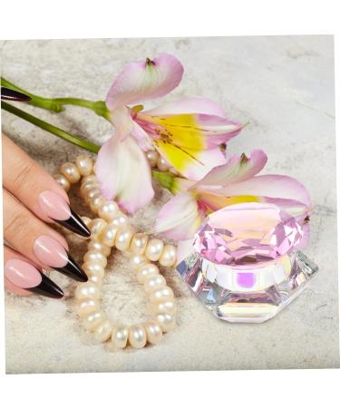 VINTORKY Clear Nail Polish 1pc nail art crystal cup nail tools manicure nail art cups crystal art glass crystal cup with lid self made crystal cup for nail art Hexagon Cups 7.5x6cm Pink - Buy Online on GoSupps.com