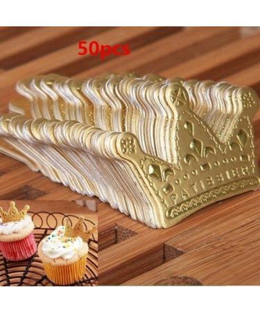 50 Pcs Gold Princess Crown Cake Topper Favors Party Cupcake Picks Wedding Birthday Party Decorations Accessories - Buy Online on GoSupps.com