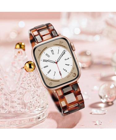 Art Tortoise Shell Resin Apple Watch Band - Compatible with Apple Watch Series 8/7/SE/6/5/4/3/2/1, 38mm/40mm/41mm - Buy Online on GoSupps.com