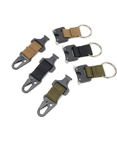Tactical Key Chain for Men | EDC Gear Clip with HK Clip & Steel Ring | Large Military Molle Accessory in Black - Buy Online on GoSupps.com