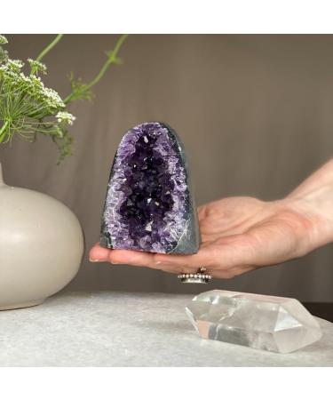 Deep Purple Amethyst Geode (1-1.5 Lb) Raw Cluster Crystals - Authentic from Uruguay - Buy Online on GoSupps.com
