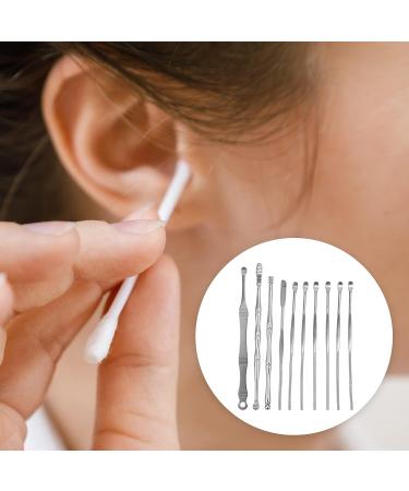 Vocoste 10-Piece Stainless Steel Earwax Cleaning Tool Kit - Portable Ear Cleaner Set in Silver Tone - Buy Online on GoSupps.com