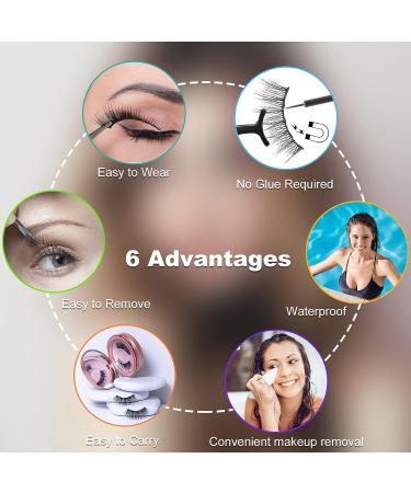 Besnel Magnetic Eyelashes and Eyeliner Kit - 12 Pairs Premium 3D/5D Magnetic Eyelashes with Tweezers and 2 Tubes of Magnetic Eyeliner - Reusable, Easy to Apply, No Glue Needed - Natural Look for Women and Girls - Buy Online on GoSupps.com