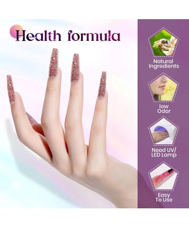 MIZHSE Diamond Glitter Poly Nails Gel Set Siver Gold Poly Nail Gel Nail Extension Gel Kit Blue Red Nail Builder Gel with Poly Nail Forms Nail Enhancement Manicure Kit for Nail Salon Gel Polish Starter Set14- - Buy Online on GoSupps.com