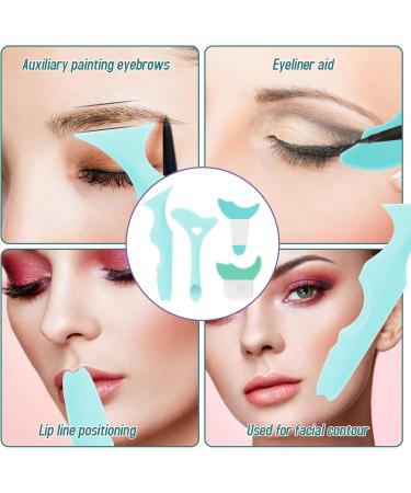 4-Piece Reusable Eyeliner Stencil Set - Silicone Eye Template for Beginners | Perfect Eyeliner Tool for Makeup Training - Green - Buy Online on GoSupps.com