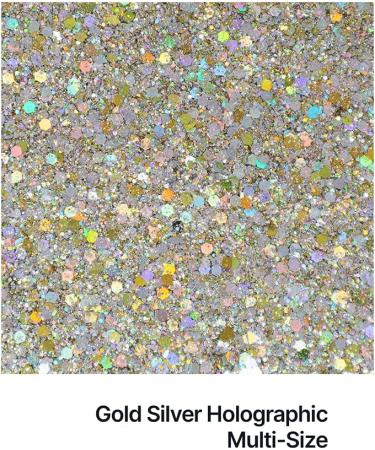 Hemway Ultra Sparkle Glitter - Multi-Size Chunky Fine Cosmetic Glitter Mix - Gold Silver Holographic - 100g - Buy Online on GoSupps.com