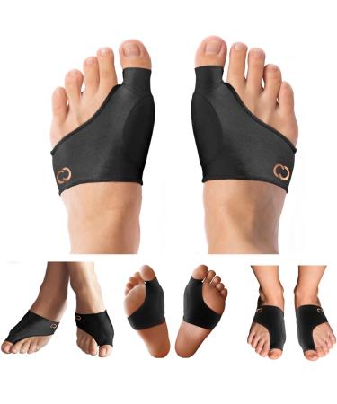 Copper Compression Bunion Corrector Relief Sleeve - Gel Cushion Pads - Copper Infused - Orthopedic Big Toe Alignment - Hallux Valgus Relief - Toe Straightener and Spacer Fit for Women & Men - 1 Pair Small/Medium (1 Pair)