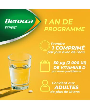 Berocca Expert Vitamine D3 2000 UI (50 g) 365 Comprim s Haute Dose de Vitamine D3 Compl ment pour Syst me Immunitaire Os Muscles et Dents Formule V g tarienne Programme de 1 An - Buy Online on GoSupps.com