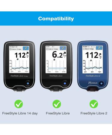 MedMax Freestyle Libre 2 PU Leather Protective Case - Lightweight Shockproof Diabetic Storage with Carabiner Clip - Black - Buy Online on GoSupps.com