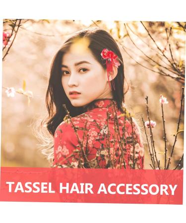minkissy Large ribbon temperament hairpins tassel girls hair barrettes red hairpin hair accessories girl child Asia issue card hanfu hair accessories China Hanfu hair clips - Buy Online on GoSupps.com