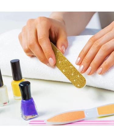150-Piece Colorful Glitter Double Sided Emery Nail Files for Home and Salon Use - Buy Online on GoSupps.com