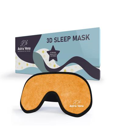 Sleep Mask for Kids with Blockout Light - Memory Foam 3D Contoured Eye Mask - Eye Cover & Travel Sleep Mask Blindfolds for Kids Girls Boys (orange)