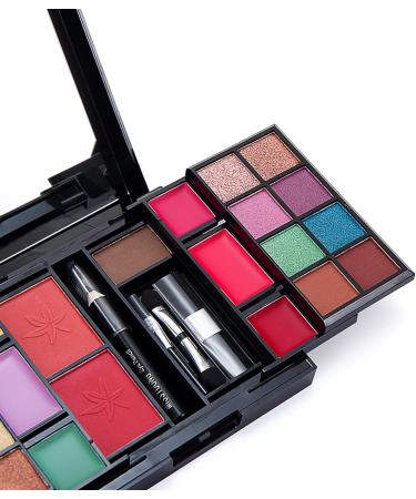 RoseFlower Mini Fold Out Cosmetic Palette 25-color Eyeshadow Blush Eyebrow Powder Set - All in One Pro Makeup Box, Portable Xmas Gift for Girls - Buy Online on GoSupps.com
