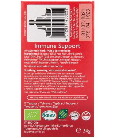 Yogi Tea Organic Immune Support Tea 17 Teabags - Buy Online on GoSupps.com