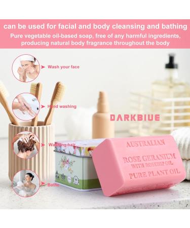 Dark Blue Australian Natural Soap Bar - Luxurious Bath & Body Soap | Great Fragrance & Moisturizing Shea & Rose Geranium | Soft Skin & Hair Cleansing - Buy Online on GoSupps.com