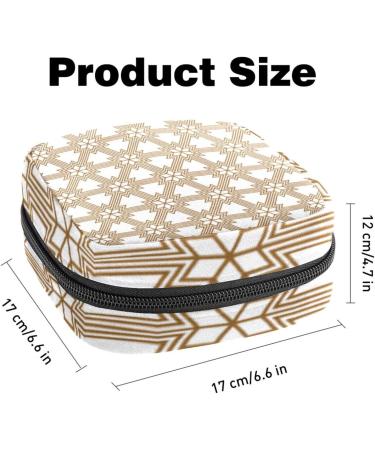 Portable Women's Binding-Up Bags | Menstrual Cup & Tampon Bags for Teens | Multicolored Brown Geometric Design - Buy Online on GoSupps.com