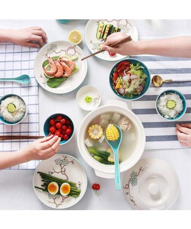 Dinner Plates 28-Piece Kitchen Dinnerware Set Household Ceramic Dinner Plate Sets Creative Plum Pattern Dishes Dinnerware Sets Service for 6 Plates Kitchenware - Buy Online on GoSupps.com