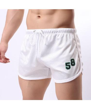 Haiorziyou Men's Running Shorts - Casual Fitness & Bodybuilding Sport Pants with Pockets - XXL White - Buy Online on GoSupps.com