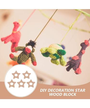 Amosfun 5pcs Wooden Star Shaped Teether Set for Baby Teething | Nursing Pendant Chew Toys for Infant Bed, Crib, Gym - Buy Online on GoSupps.com