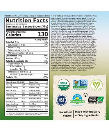 Buy Garden of Life RAW Organic Meal Shake - Chocolate Cacao 17.9 oz | Meal Replacement - Buy Online on GoSupps.com