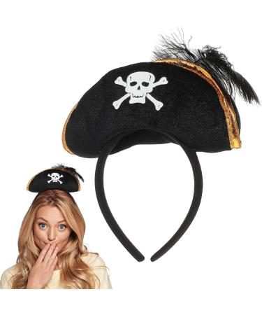 Halloween Pirate Hat Headband Skull Print Pirate Hat Halloween Pirate Cosplay Costumes for Halloween Theme Party Decoration Accessories - Buy Online on GoSupps.com
